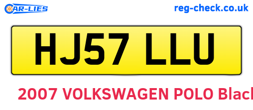 HJ57LLU are the vehicle registration plates.