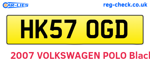 HK57OGD are the vehicle registration plates.