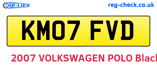 KM07FVD are the vehicle registration plates.