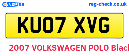 KU07XVG are the vehicle registration plates.