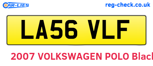 LA56VLF are the vehicle registration plates.