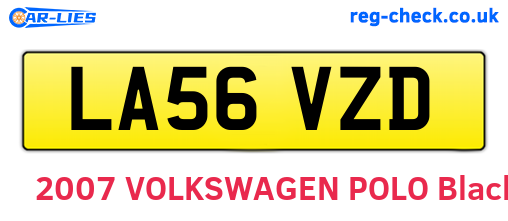 LA56VZD are the vehicle registration plates.