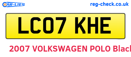 LC07KHE are the vehicle registration plates.