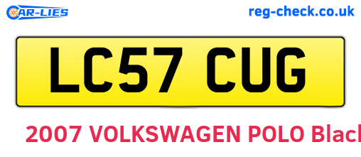 LC57CUG are the vehicle registration plates.