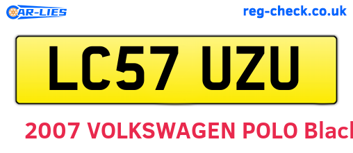 LC57UZU are the vehicle registration plates.