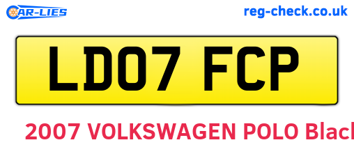 LD07FCP are the vehicle registration plates.