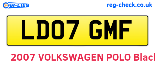 LD07GMF are the vehicle registration plates.