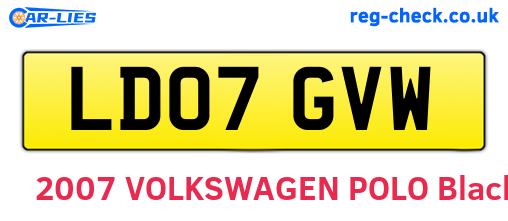 LD07GVW are the vehicle registration plates.