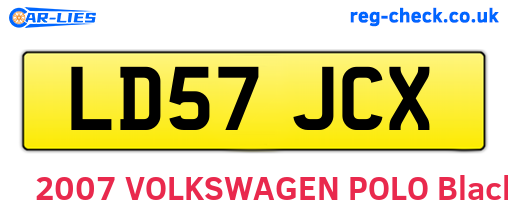 LD57JCX are the vehicle registration plates.