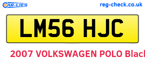 LM56HJC are the vehicle registration plates.