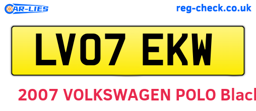 LV07EKW are the vehicle registration plates.