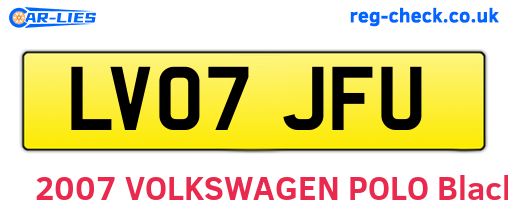 LV07JFU are the vehicle registration plates.