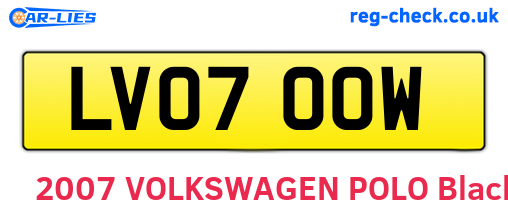 LV07OOW are the vehicle registration plates.