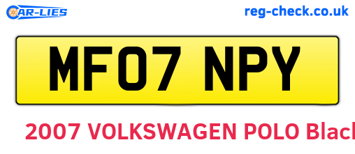 MF07NPY are the vehicle registration plates.