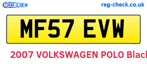 MF57EVW are the vehicle registration plates.