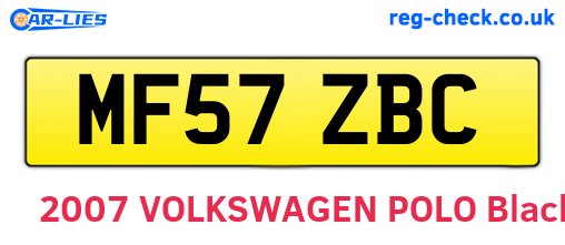 MF57ZBC are the vehicle registration plates.