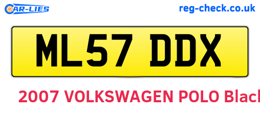 ML57DDX are the vehicle registration plates.
