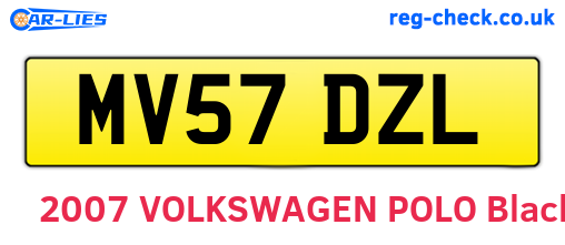 MV57DZL are the vehicle registration plates.