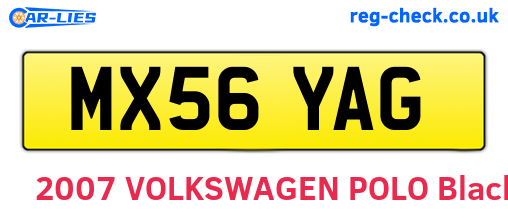 MX56YAG are the vehicle registration plates.