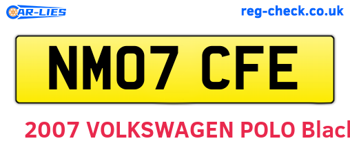 NM07CFE are the vehicle registration plates.