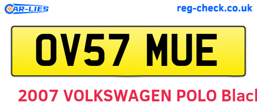 OV57MUE are the vehicle registration plates.