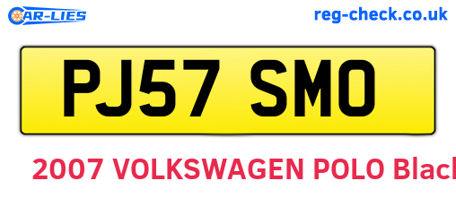 PJ57SMO are the vehicle registration plates.