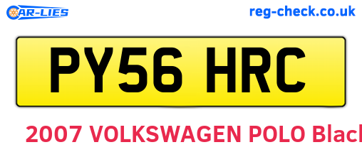 PY56HRC are the vehicle registration plates.
