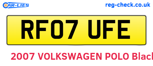 RF07UFE are the vehicle registration plates.