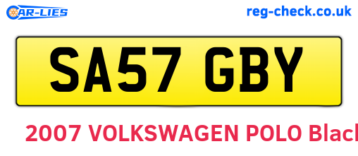 SA57GBY are the vehicle registration plates.