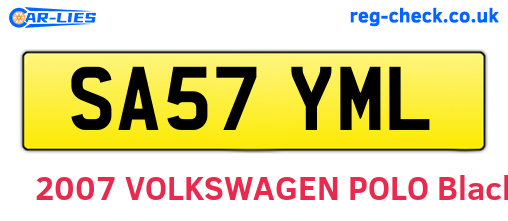 SA57YML are the vehicle registration plates.