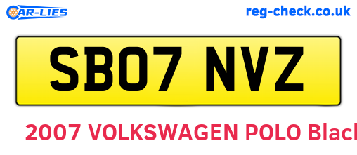 SB07NVZ are the vehicle registration plates.