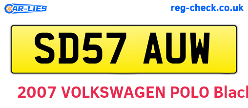 SD57AUW are the vehicle registration plates.