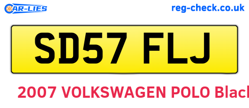 SD57FLJ are the vehicle registration plates.