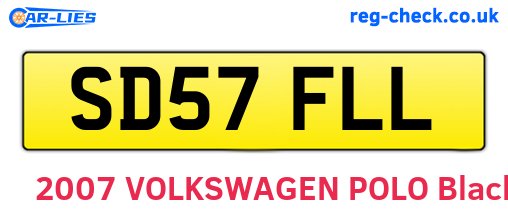 SD57FLL are the vehicle registration plates.