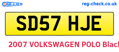 SD57HJE are the vehicle registration plates.