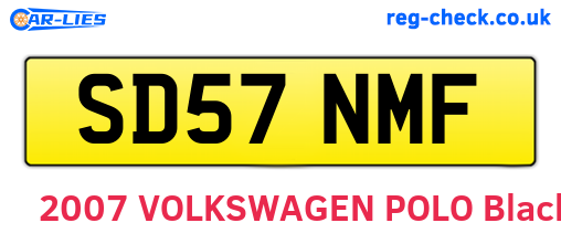 SD57NMF are the vehicle registration plates.