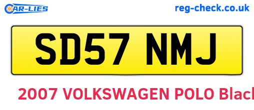 SD57NMJ are the vehicle registration plates.