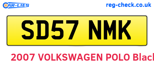 SD57NMK are the vehicle registration plates.