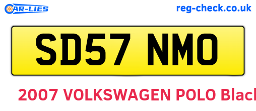 SD57NMO are the vehicle registration plates.
