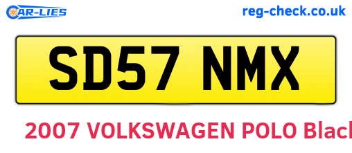SD57NMX are the vehicle registration plates.