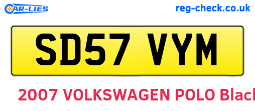 SD57VYM are the vehicle registration plates.