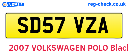 SD57VZA are the vehicle registration plates.