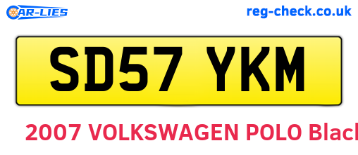 SD57YKM are the vehicle registration plates.
