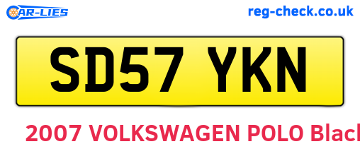 SD57YKN are the vehicle registration plates.