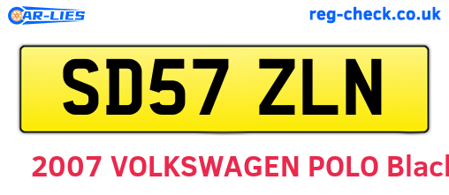 SD57ZLN are the vehicle registration plates.