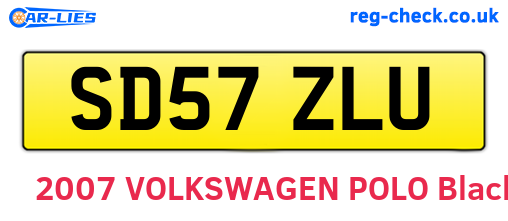 SD57ZLU are the vehicle registration plates.