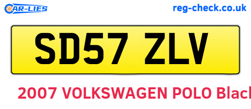 SD57ZLV are the vehicle registration plates.