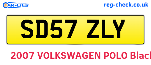 SD57ZLY are the vehicle registration plates.