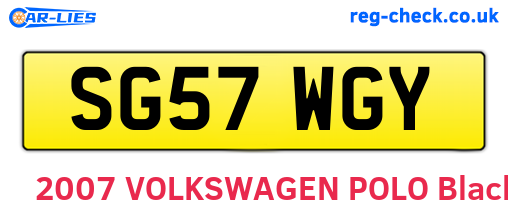 SG57WGY are the vehicle registration plates.