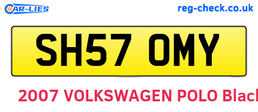 SH57OMY are the vehicle registration plates.